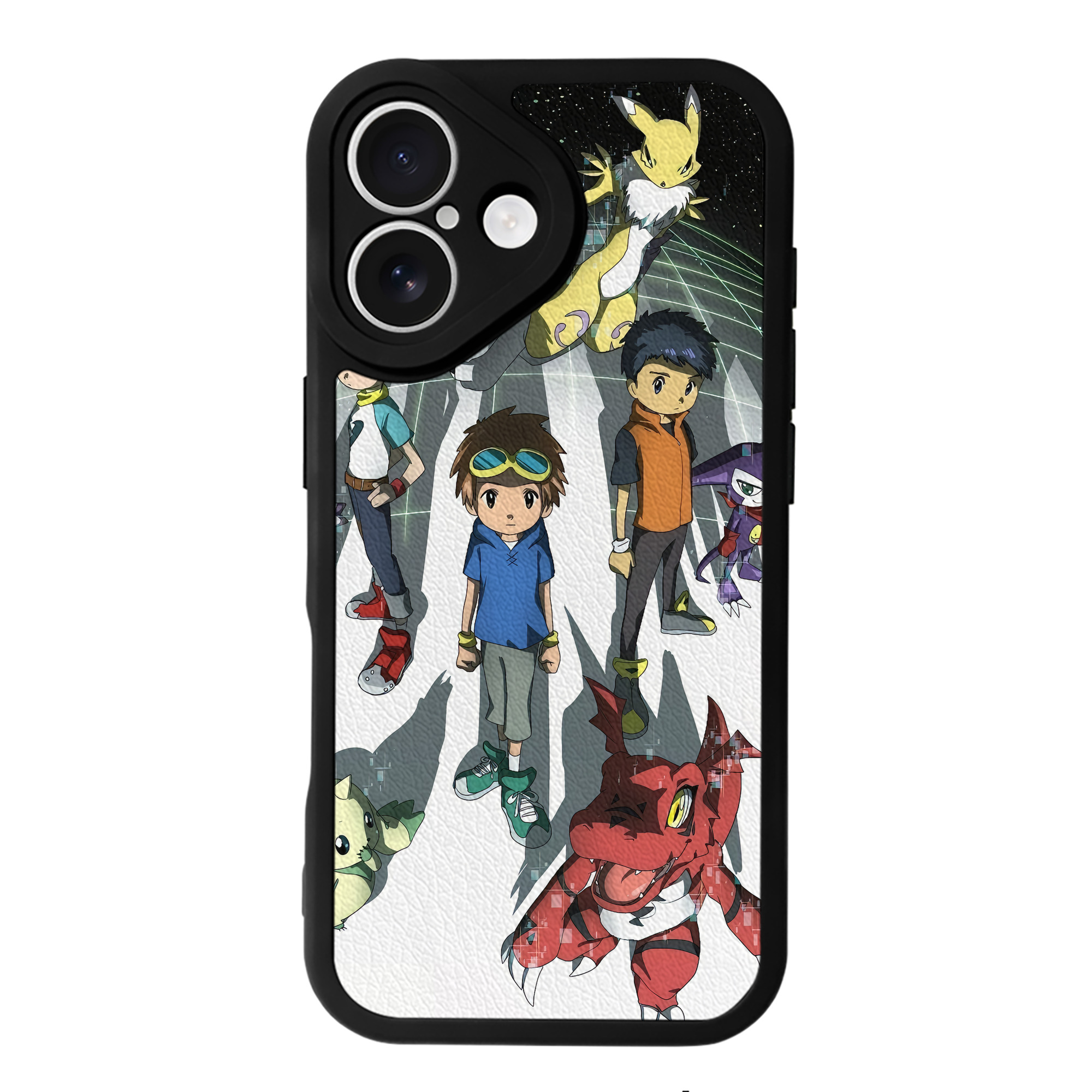 （画像用） Digimon デジタルモンスター/デジモン 【iPhone 16シリーズ対応】シリコンスマホケース（レザー調） 材質：シリコン